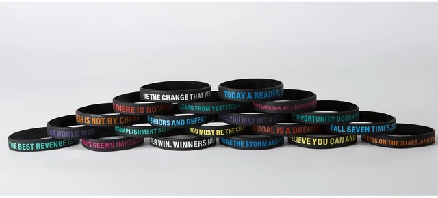 Alt view image 3 of 7 - 100 Pcs Motivational Silicone Wristbands Inspirational Bracelets 20 Styles For Fitness Sports & Team Building, Perfect Encouragement Gifts For Men Women And Students