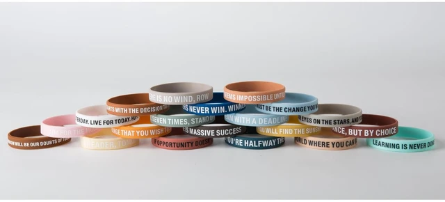 Alt view image 3 of 7 - 100 Pcs Motivational Silicone Wristbands Inspirational Bracelets 20 Styles For Fitness Sports & Team Building, Perfect Encouragement Gifts For Men Women And Students