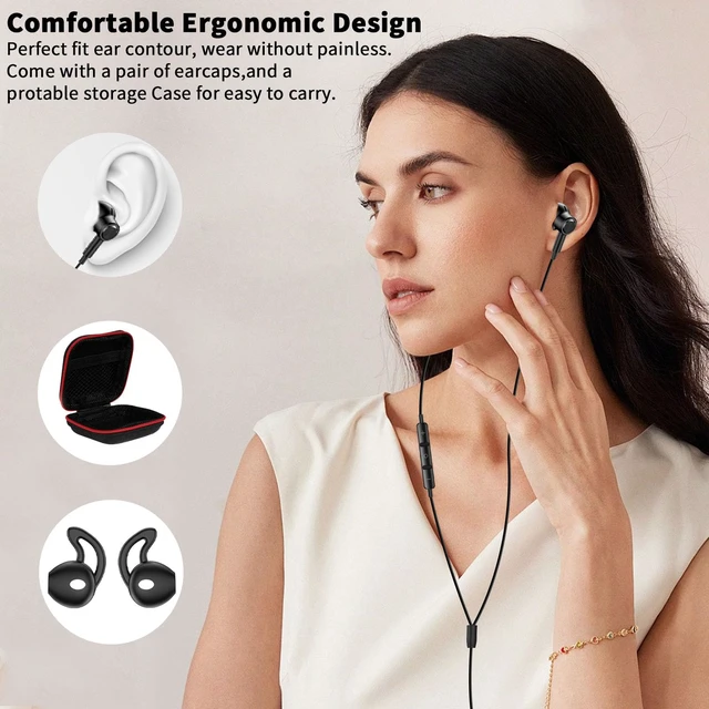 Alt view image 5 of 7 - USB C Earbuds Wired Headphone for iPhone 18 Pro Max 17 16 17e,Black for Samsung S26 S25 Ultra S24 A17 A57 Type C Earphone,Stereo Corded Earbuds C Plug with Microphone for Apple/iPad Pro 10 11th