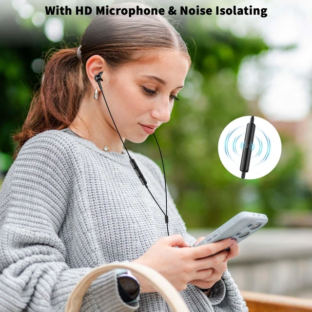 Alt view image 6 of 7 - USB C Earbuds Wired Headphone for iPhone 18 Pro Max 17 16 17e,Black for Samsung S26 S25 Ultra S24 A17 A57 Type C Earphone,Stereo Corded Earbuds C Plug with Microphone for Apple/iPad Pro 10 11th