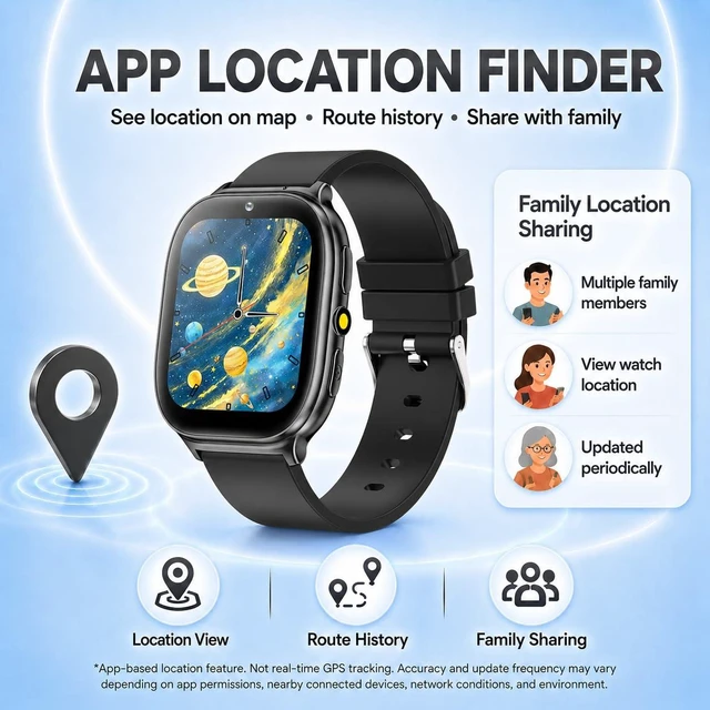 Alt view image 2 of 7 - Kids Smart Watch for Girls Boys Age 5-12, 10 Alarms and Vibration Reminder, App Location Check, 20 Puzzle Games HD Touch Screen Watch with Camera, Music Player, Pedometer, Flashlight, Gift (Black)