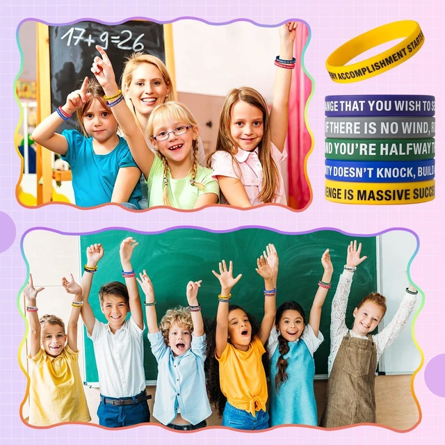 Alt view image 7 of 7 - 100 Pcs Motivational Silicone Wristbands Inspirational Bracelets 20 Styles For Fitness Sports & Team Building, Perfect Encouragement Gifts For Men Women And Students