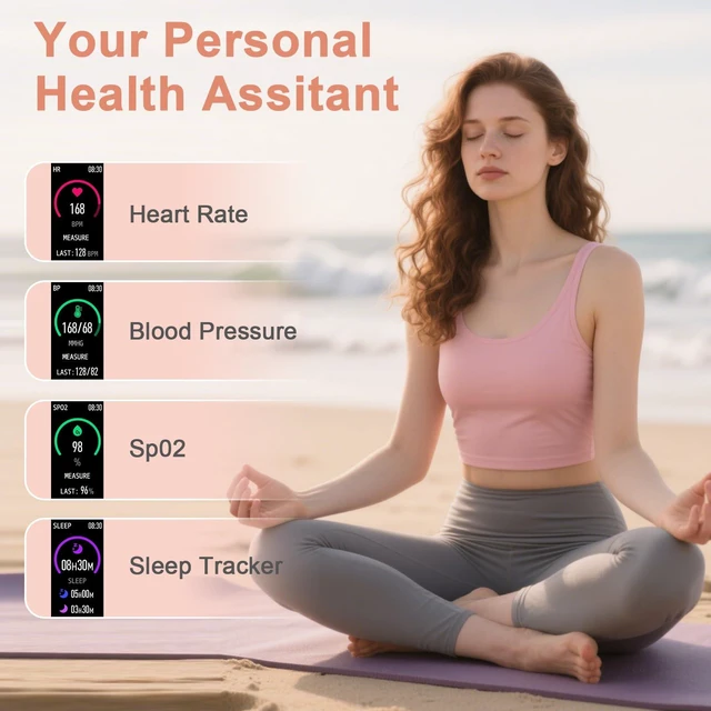 Alt view image 4 of 7 - Smart Watches for Women,Fitness Trakcer with Bluetooth Call, Heart Rate/Sleep Monitor/Calories/Blood Pressure,130+ Sports Modes 1.47'' Smartwatch for Android iPhone,IP68 Waterproof,2 Bands,Rose Gold