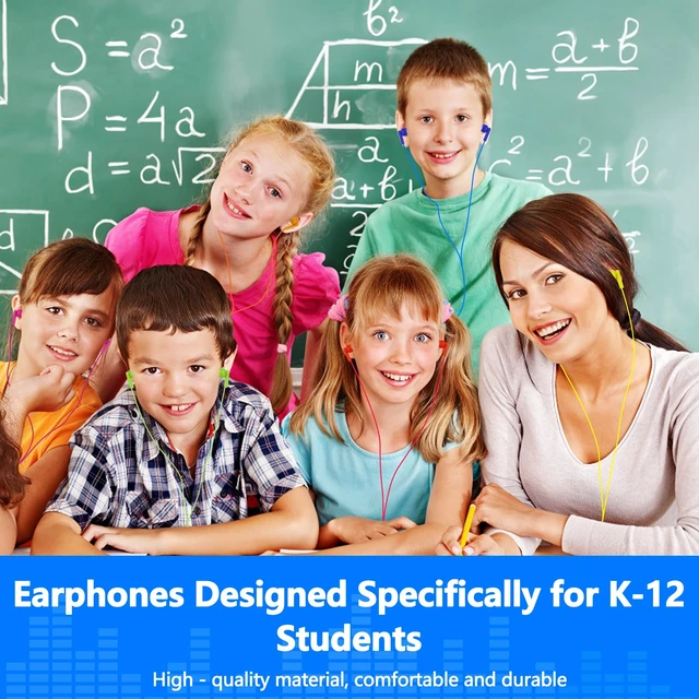 Alt view image 6 of 7 - 50 Pack Bulk Earbuds for Classroom, Wired 3.5mm Jack Multi Color Kids Earbuds Wired for School Students Library, In Ear Headphones Wired for Tablet Chromebook