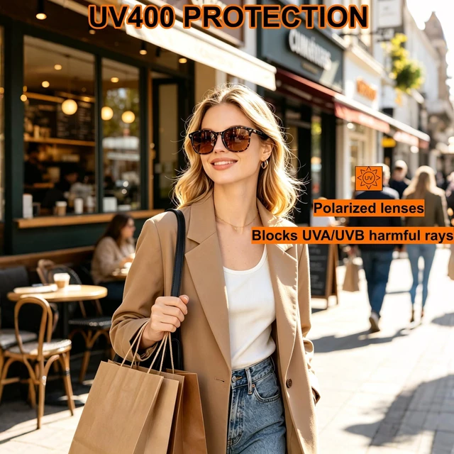 Alt view image 4 of 7 - Bluetooth Audio Sunglasses for Women, Open-Ear Audio with Speakers Bluetooth 5.3,Ultra-Clear Sound,Hands-Free Calls,UV400 Polarized Lenses,Stylish Sunglasses