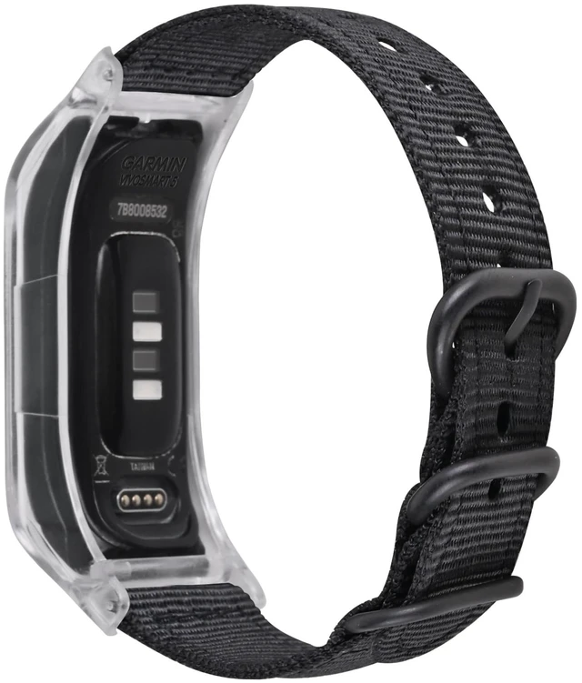 Main image of Canvas Nylon Bands Compatible with Garmin Vivosmart 5 tracker Replacement Bands withTransparent Case