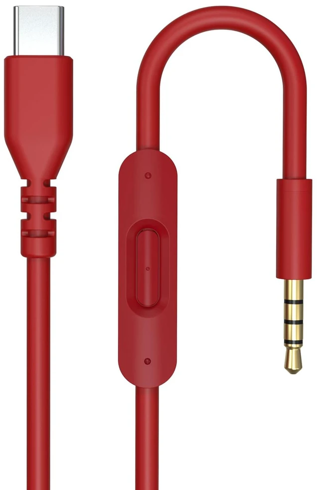 Main image of USB C Solo 4 Audio Cable, Solo 3 Replacement Audio Aux Cord with Inline Mic Control Compatible with Beats Studio Solo Pro Detox Mixr Executive Pill Headphones to iPhone 17/16 USB-C Devices (Red)