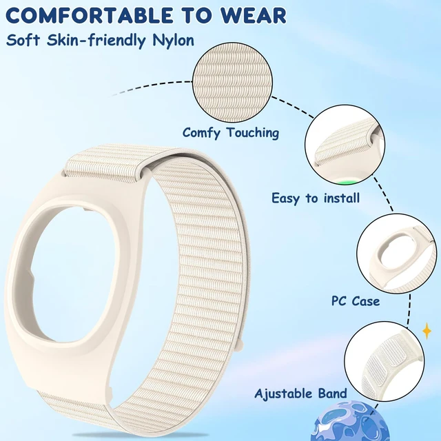 Alt view image 2 of 7 - 2-Pack Nylon Band Compatible with Magicband+ Plus Hook Loop Strap for Magic Band Plus Accessories, Integrated Band Keeper and Case Adjustable Wrist Straps Designer for Disney-Magicband+