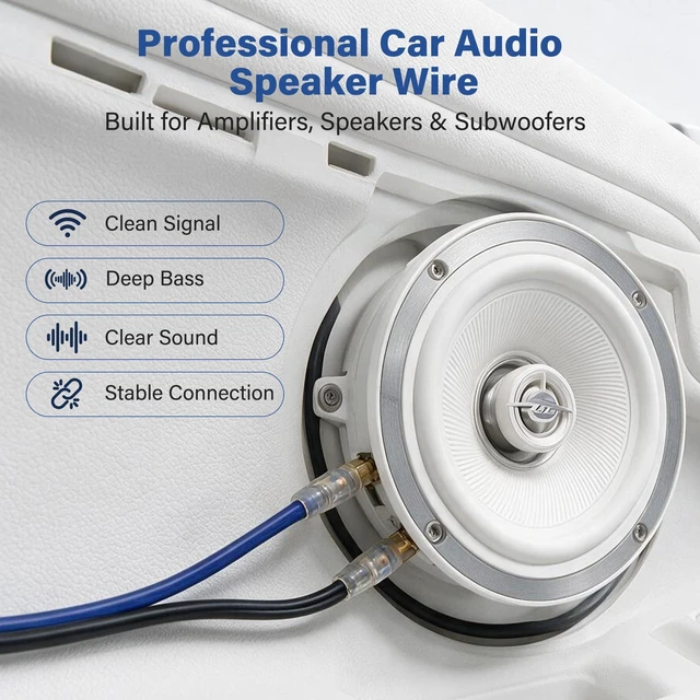 Alt view image 6 of 7 - 10 Gauge AWG 2 Conductor Speaker Wire Spool 100 FT Blue & Black, Ultra Flexible CCA Power & Ground Zipper Parallel Battery Cable, for Car Audio Subwoofer Amplifier RV Marine DIY+Heat Shrink Tubes