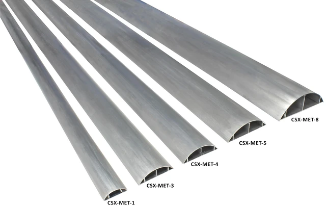 Alt view image 3 of 5 - Metal Cable Shield Cord Cover Outdoor Aluminum Raceway 58 Inch - 1.5" W x 0.56" H Dual Channel - CSX-MET-4 (2 Pack)