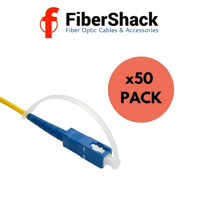 Alt view image 3 of 5 - SC Fiber Optic Dust Caps with Lanyard for 2.5mm Fiber Optic Cables and End Faces - SC, ST, FC (Tin of 50 x 2.5mm Dust Caps with Lanyard)