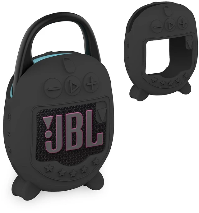 Main image of Silicone Cover Case for JBL Clip 5 Portable Bluetooth Speaker, Black Protective Soft Skin for Clip 5 Speaker Holder Accessories, Portable Stand Up Case, Shockproof and Anti-Scratch Cover