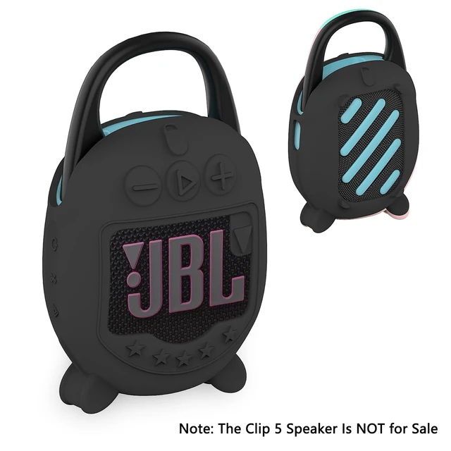 Alt view image 5 of 7 - Silicone Cover Case for JBL Clip 5 Portable Bluetooth Speaker, Black Protective Soft Skin for Clip 5 Speaker Holder Accessories, Portable Stand Up Case, Shockproof and Anti-Scratch Cover