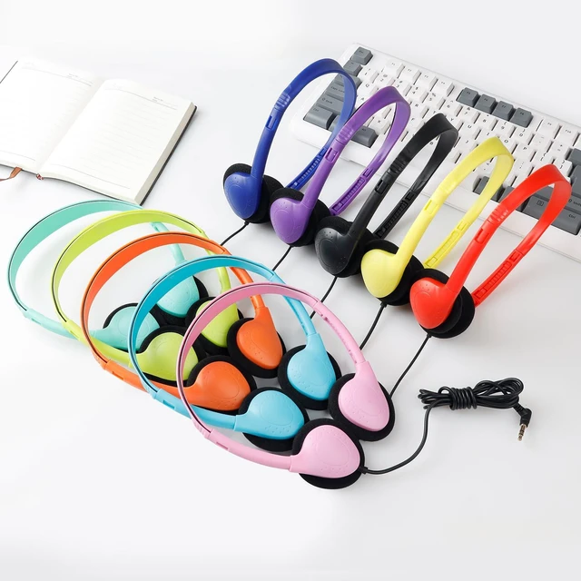 Alt view image 6 of 7 - Kids Headphones Bulk 30 Pack for Classroom School Student, Wired On-Ear 3.5mm Jack Work with Chromebook laptop tablet School Testing Library Museum Multi colors