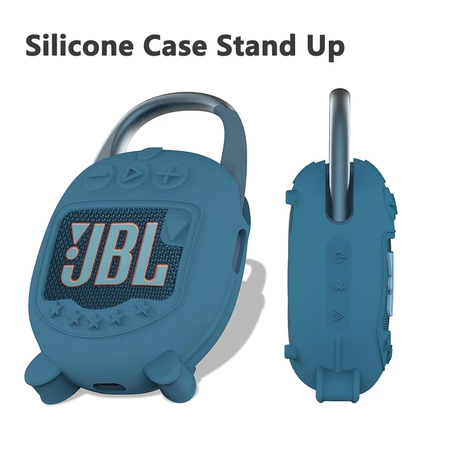 Alt view image 4 of 7 - Silicone Cover Case for JBL Clip 5 Portable Bluetooth Speaker, Blue Protective Soft Skin for Clip 5 Speaker Holder Accessories, Portable Stand Up Case, Shockproof and Anti-Scratch Cover