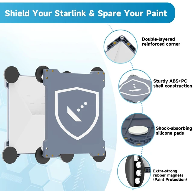Alt view image 4 of 7 - Starlink Mini Magnetic Mount with Protective Cover 220lb Strong Grip Two usage methods - hard shell and magnetic base, No Drill Quick Install for RVs, Trucks, Boats,Vans, Camping/ Road Trips