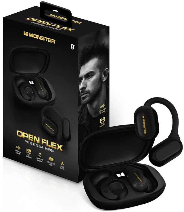 Main image of Open Flex Open Ear Wireless Earbuds, Around-Ear Secure Fit Bluetooth Headphones, Earhook Design, Stay Aware While Listening, IPX5 Waterproof, Built-in Mic, Charging Case