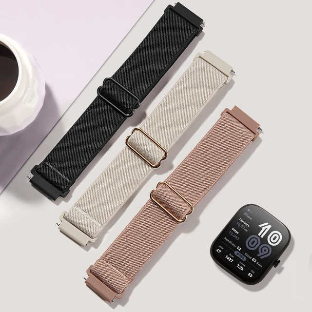 Alt view image 2 of 7 - Nylon Watch bands for Amazfit Bip 6/Bip 5/Active Max/Bip Max 3 Pack 22mm Soft Elastic Sport Replacement Strap for Amazfit Balance 2/3/Balance/Cheetah 2 Ultra/2 Pro/GTR 4 Women Men