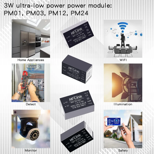 Alt view image 7 of 7 - AC-DC Isolated Power Module Smart Home Switching Power Module Mini Buck Power Module 220v to 12v HLK-PM12 DC Power Module AC DC Converter 220V to 12V (3PCS)