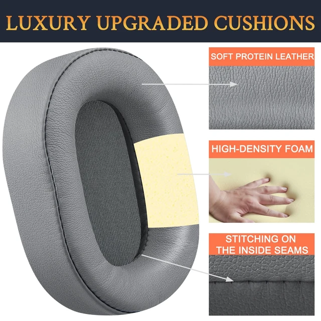 Alt view image 3 of 5 - Earpads for Corsair HS65/HS55 Surround Wired, HS55 Surround V2, HS 65/HS 55 Wireless Core Gaming Headset - PL Grey
