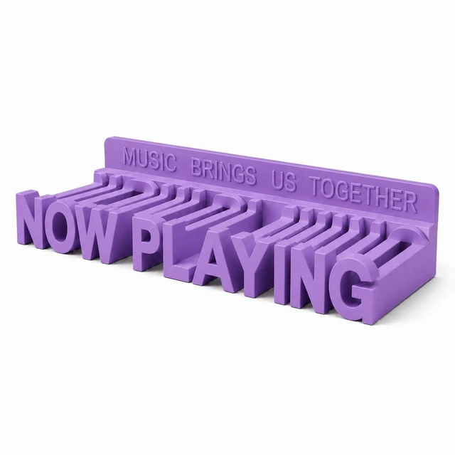 Main image of Now Playing Vinyl Record Stand Wall MountRecord Display Stand for Vinyl Records and LP Record Floating Shelves Record Storage Holder (Purple)