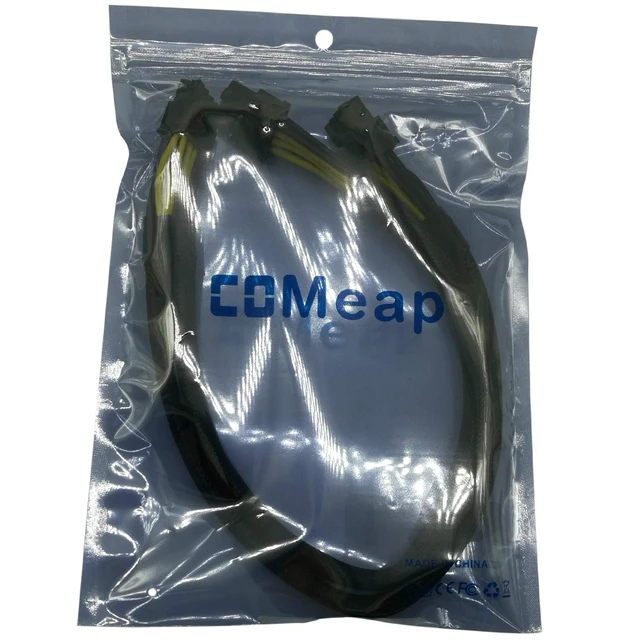 Alt view image 5 of 6 - GPU Power Cable for Dell PowerEdge R720 720XD R730, CPU 8 Pin Male to Dual 8 Pin(6+2) Male PCIe Power Adapter for NVIDIA Tesla GPU J30DG 15-inch(38cm)