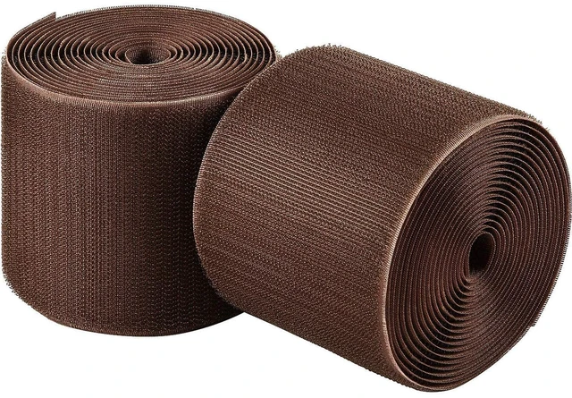 Main image of 2 Pack 10 ft x 3 Inch Cable Floor Strip Cable Cover Cords Carpet Protector Management Hook and Loop Tape for Wires on Floor Cords and Prevent a Trip Hazard (Brown)