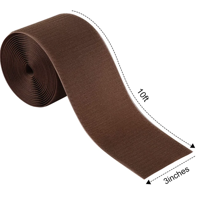 Alt view image 2 of 7 - 2 Pack 10 ft x 3 Inch Cable Floor Strip Cable Cover Cords Carpet Protector Management Hook and Loop Tape for Wires on Floor Cords and Prevent a Trip Hazard (Brown)
