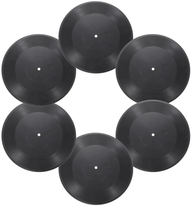 Main image of 6Pcs Blank Vinyl Records 12 Inch Fake Record Vintage Decoration, PVC Plain Faux Blank Vinyl Records, Retro Vinyl Records for Home Studio Room Wall Aesthetic