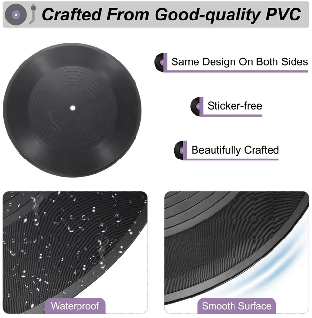 Alt view image 3 of 6 - 6Pcs Blank Vinyl Records 12 Inch Fake Record Vintage Decoration, PVC Plain Faux Blank Vinyl Records, Retro Vinyl Records for Home Studio Room Wall Aesthetic
