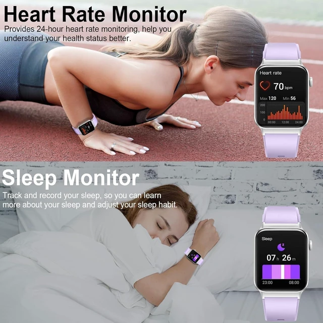 Alt view image 4 of 7 - Smart Watch for Women, 1.85" HD Touch Screen Fitness Watch(Answer/Make Call), 100+ Sports Modes, Fitness Tracker with Heart Rate/Sleep Monitor, Pedometer, IP68 Waterproof Smartwatch for Android iOS