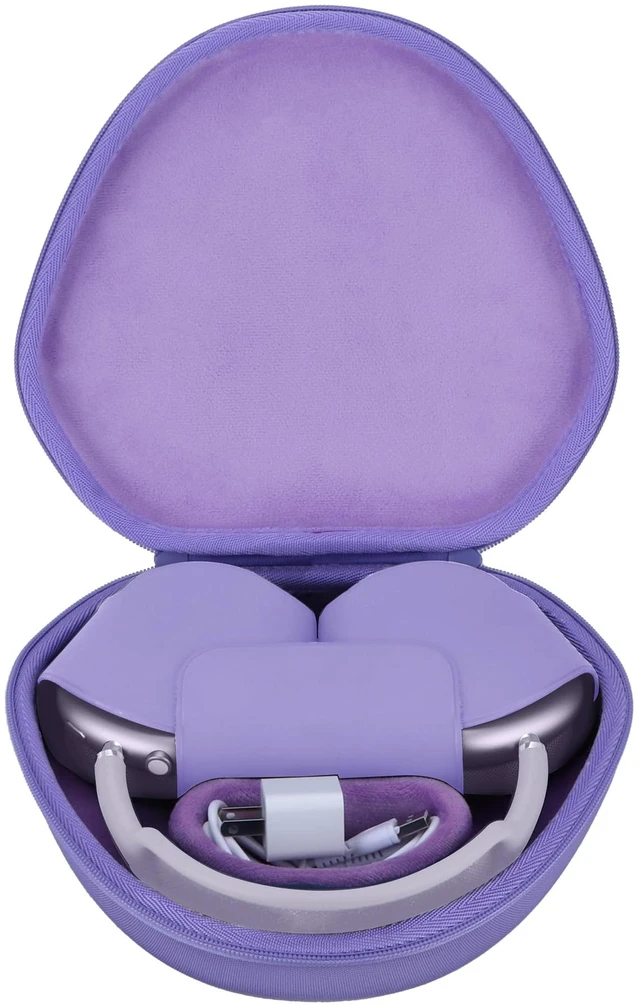 Alt view image 2 of 7 - Storage Case Compatible with Apple AirPods Max Over-Ear Headphones Lightweight Carry, Secure Storage, Convenient Zipper, Soft Interior,Lilac Case