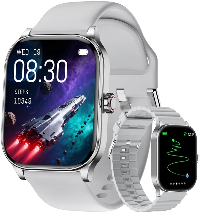 Main image of Smart Watch for Women Men, GPS Smartwatches with Heart Rate/SpO2/Sleep/Stress Monitor, 100+ Sports Fitness Watches, IP68 Waterproof Activity Tracker for Android/iOS Phone (Silver, 1.96"_GPS)