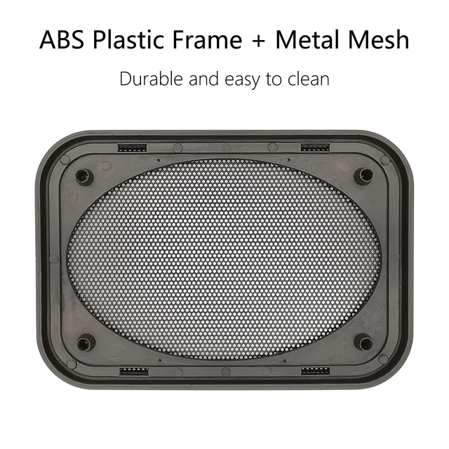 Alt view image 3 of 7 - 4"x6" Speaker Grill Covers, Square, Black Color, 2Pcs ABS Plastic Frame with Metal Mesh, Two-piece Design, Car / Home Audio Speaker Subwoofer Guard Protector