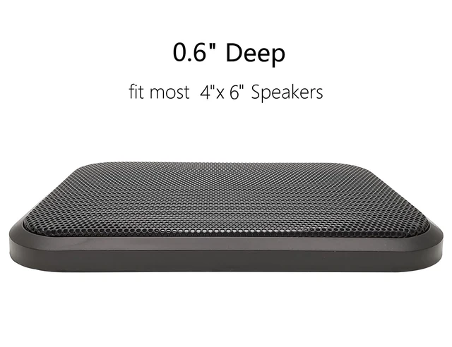 Alt view image 4 of 7 - 4"x6" Speaker Grill Covers, Square, Black Color, 2Pcs ABS Plastic Frame with Metal Mesh, Two-piece Design, Car / Home Audio Speaker Subwoofer Guard Protector
