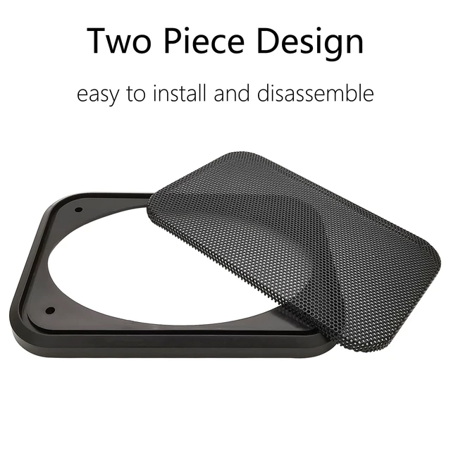Alt view image 5 of 7 - 4"x6" Speaker Grill Covers, Square, Black Color, 2Pcs ABS Plastic Frame with Metal Mesh, Two-piece Design, Car / Home Audio Speaker Subwoofer Guard Protector