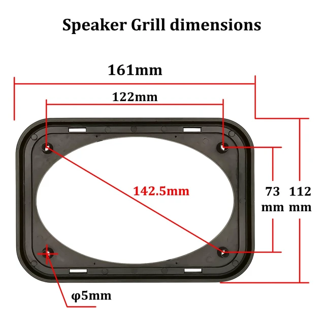 Alt view image 6 of 7 - 4"x6" Speaker Grill Covers, Square, Black Color, 2Pcs ABS Plastic Frame with Metal Mesh, Two-piece Design, Car / Home Audio Speaker Subwoofer Guard Protector