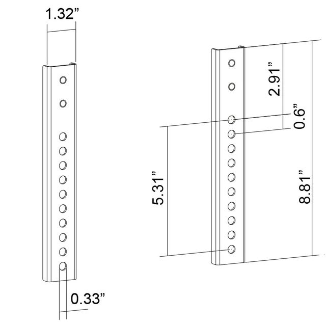 Alt view image 6 of 6 - ynVISION Vertical VESA Extension Arms for YN-OLEDTV Slim TV Wall Mount Vesa Mount Adapter Brackets, Required for Some 77" OLED TVs, Sony Compatible, Mounting Hardware Included
