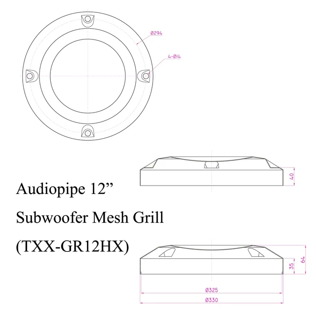 Alt view image 7 of 7 - 12 Subwoofer Mesh Grill (TXX-GR12HX), Specifically Designed for High Excursion Subwoofers, Subwoofer Cone and Dust Cap Metal Grill Protector Black (Sold Separately)