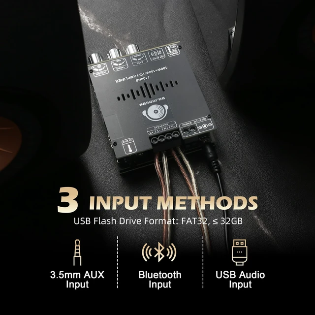 Alt view image 4 of 6 - T100HS Power Amplifier Board Bluetooth5.2 TPA3221 Chip 2.0 Channel 100W×2,Audio Power Amplifier