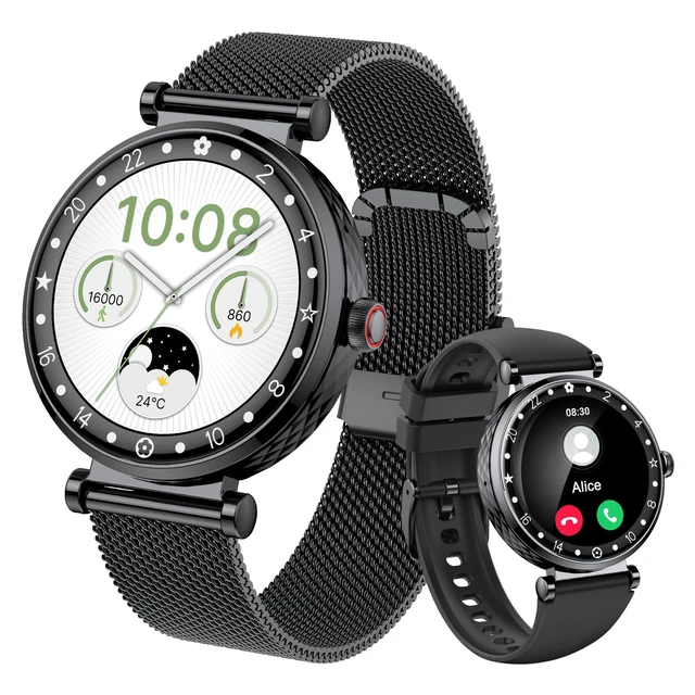 Main image of Smart Watch for Women, 1.19" AMOLED Display Fitness Tracker Bluetooth Make/Answer Call, Watches with 110+ Sports Modes/Heart Rate/SpO2/Sleep Monitor, Smartwatch IP68 Waterproof for Android iOS