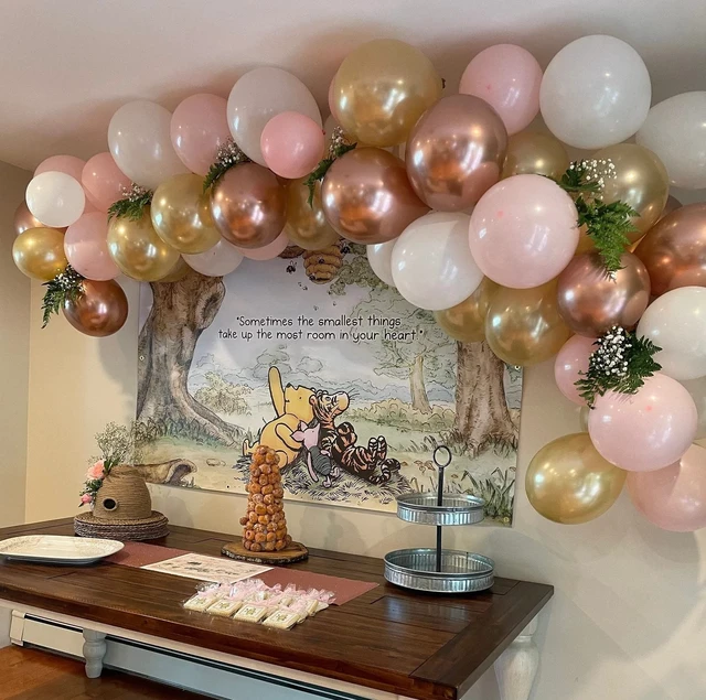 Alt view image 2 of 2 - Winnie Quotes Backdrop The Pooh Banner 57 x 37 Inch Perfect Baby Shower Decorations Bear Bee Birthday Party Supplies Decorations