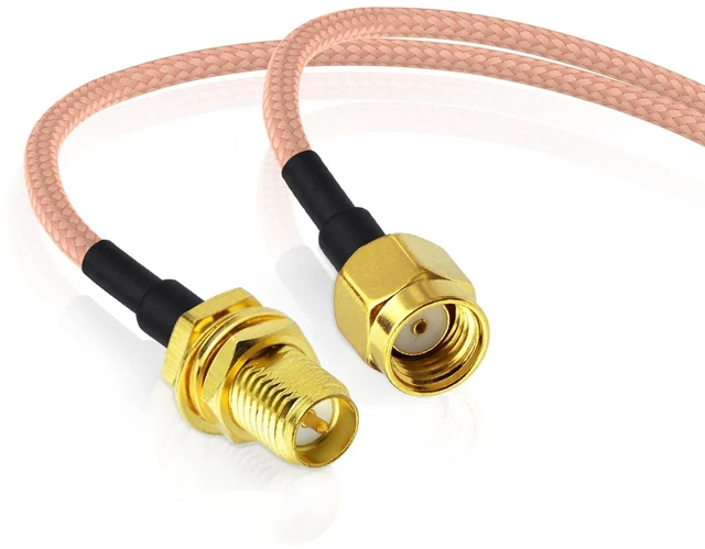 Alt view image 7 of 7 - 6ft RP-SMA Male to RP-SMA Female Bulkhead Mount RG316D Coax Cable 2-Pack Low Loss WiFi Antenna Extension Cable 50 Ohm for WiFi Router Security IP Camera Monitor Mini PCIE Card