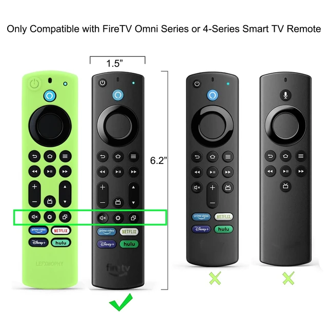 Alt view image 2 of 6 - 2-Pack Omni Remote Cover Replacement for Omni Series or 4-Series 2021, Green and Blue Silicone Protective Case Skin Sleeve Glow in Dark