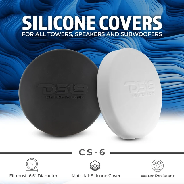 Alt view image 2 of 4 - Hydro CS-6/BK 6.5" Silicone Marine Speaker Cover - Water, Dust and UV Rays Protection - Compatible with Tower Speakers - Great Durability - Special Edition (Pair)