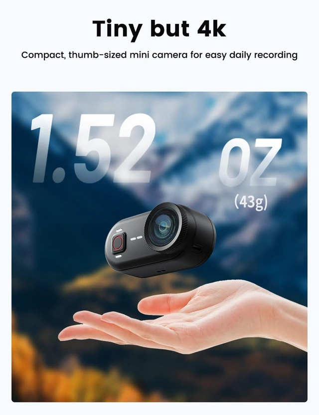 Alt view image 7 of 7 - K80 Thumb Action Camera, POV mini Body Camera 4K with Action Pod & Built-in 64GB, 20MP WiFi Remote Control, 6-Axis EIS Stabilization,10M Waterproof Portable Body Cam for Vlogging/Motorcycling