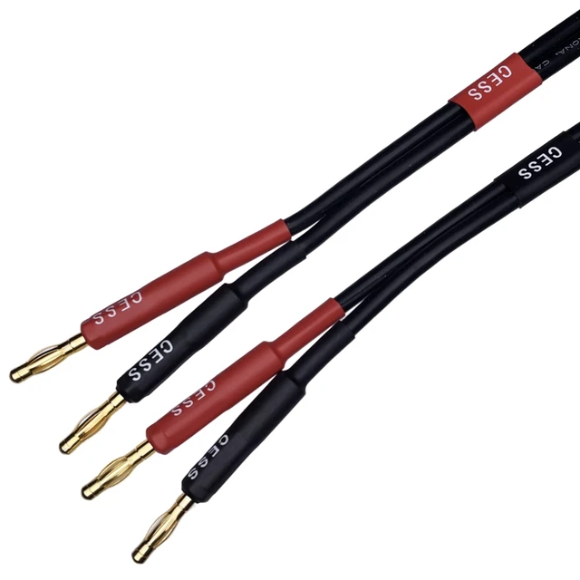Alt view image 4 of 7 - Banana Plugs Female to Male Extension Cable, 2-Pack (3 Feet) 12 Gauge 680 strand count soft silicone rubber cable