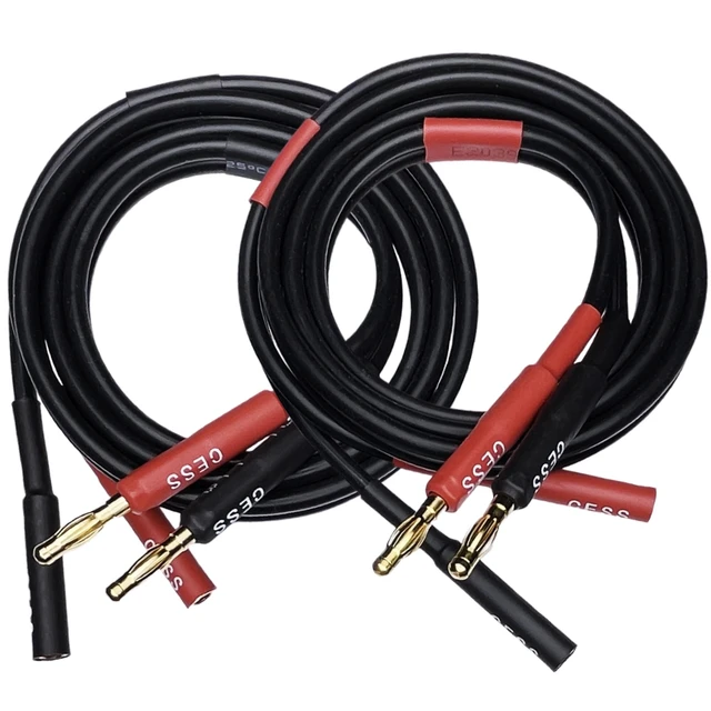 Alt view image 6 of 7 - Banana Plugs Female to Male Extension Cable, 2-Pack (3 Feet) 12 Gauge 680 strand count soft silicone rubber cable
