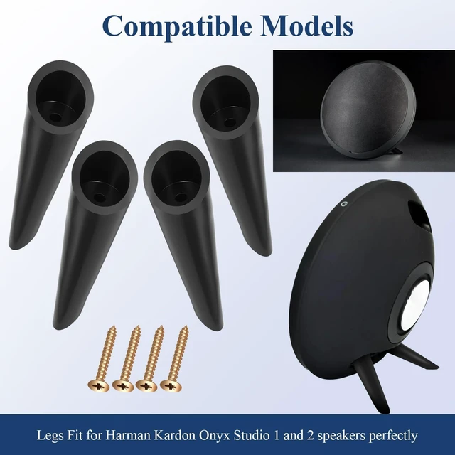 Alt view image 3 of 6 - 2 Pairs Legs for Harman Kardon Onyx Studio 1 and 2 Speakers Black Stand Set with Screws, Non-slip, Provide a Stable & Secure Base, Make the Speakers Look Neat Outside, Easy DIY Install