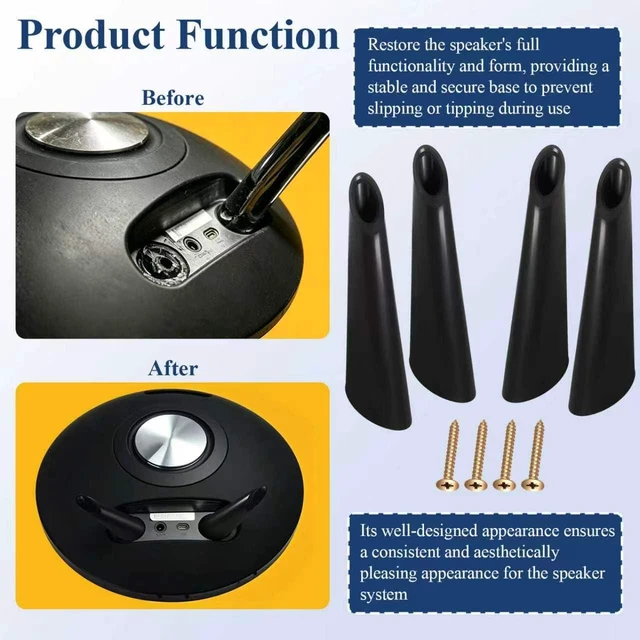 Alt view image 4 of 6 - 2 Pairs Legs for Harman Kardon Onyx Studio 1 and 2 Speakers Black Stand Set with Screws, Non-slip, Provide a Stable & Secure Base, Make the Speakers Look Neat Outside, Easy DIY Install